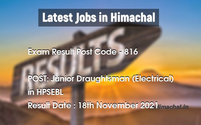 HPSSC final result of Post of Assistant Store Keeper Post Code 822 notified on 18 Nov 2021 - Exam Results